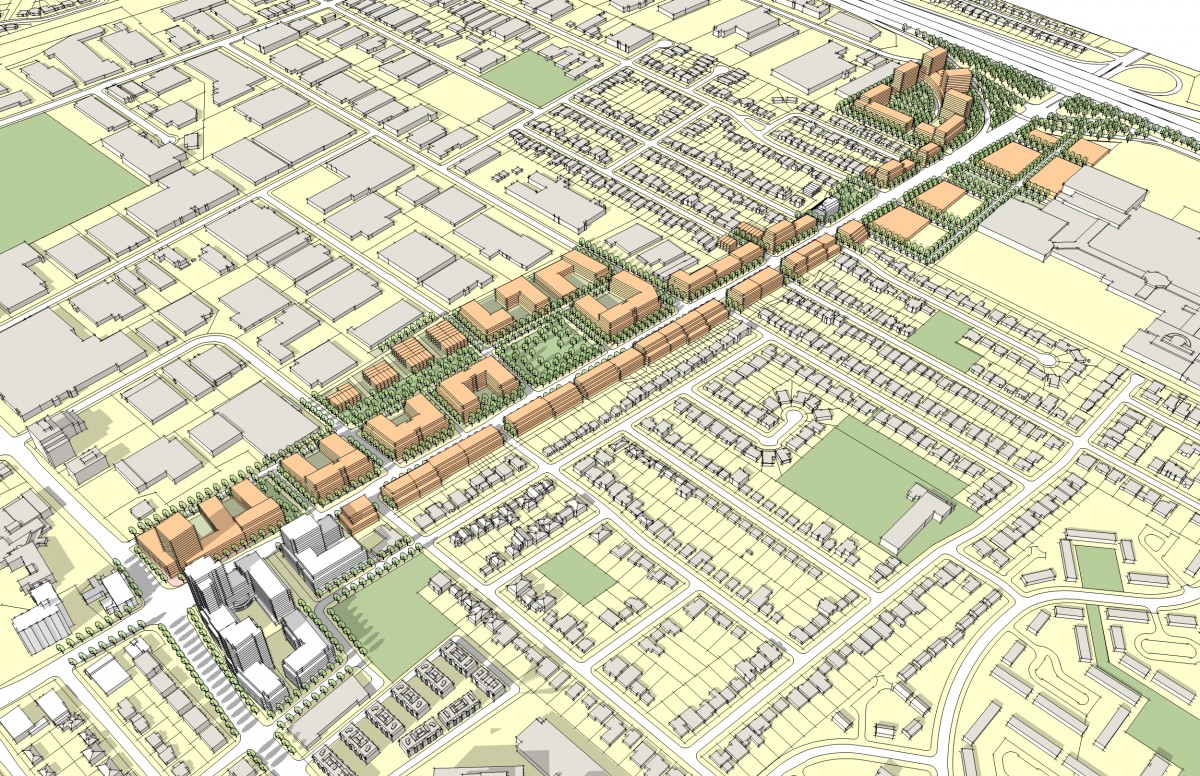 1-Model Rendering of Study Area (DTAH)